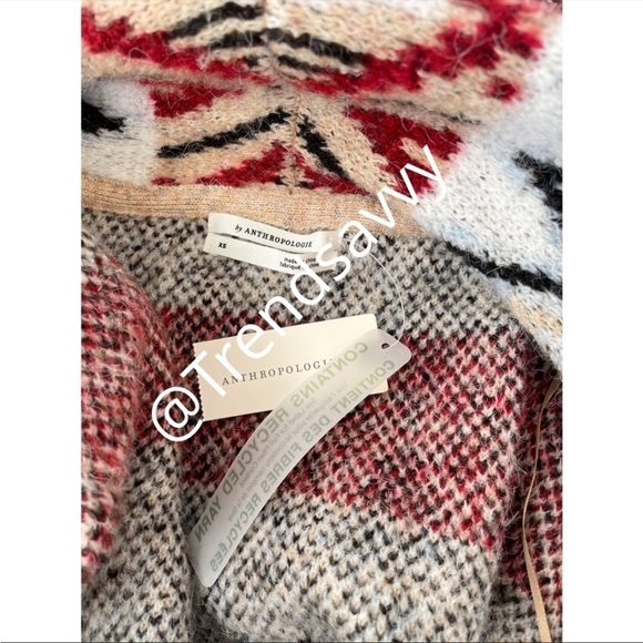 ANTHROPOLOGIE FRINGED WRAPPED CARDIGAN SWEATER JACKET COAT TOP BLACK SIZE XS NWT - Picture 9 of 16